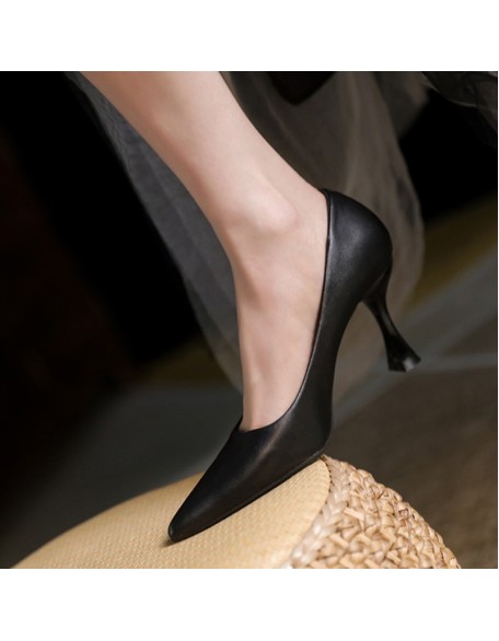 High-heeled shoes female fine with the new pointed single shoes with soft bottom professional work shoes