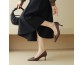 Pointed single shoes female fine with the new fashion shoes leather hundred temperament thin high-heeled work shoes