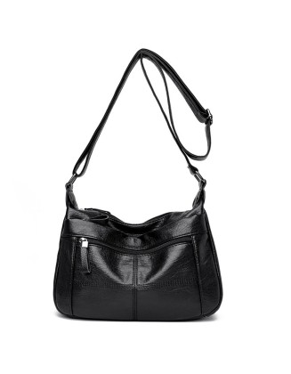 Genuine Leather Women's Bag Large Capacity New Retro Soft Casual Shoulder Bag Sheepskin Ladies Bag