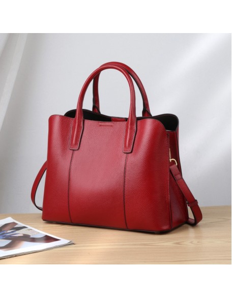 Genuine leather women's bag new head layer cowhide handbag mum bag ladies large capacity crossbody large bag