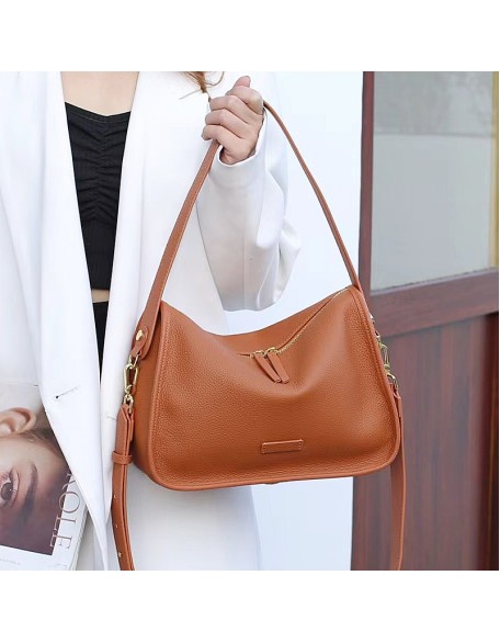 Handbag female light luxury fashion simple texture large capacity leather shoulder crossbody bag