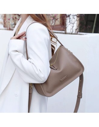 Handbag female light luxury fashion simple texture large capacity leather shoulder crossbody bag