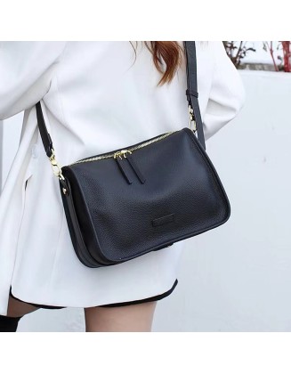 Handbag female light luxury fashion simple texture large capacity leather shoulder crossbody bag